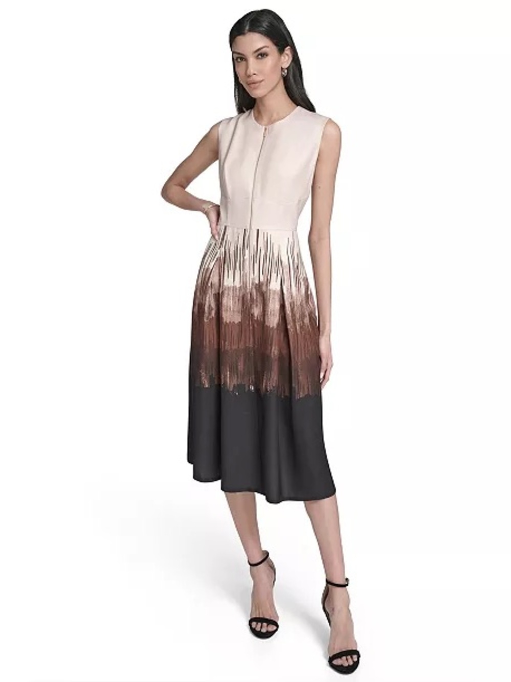 Calvin Klein Women’s Placement Print sleeveless Midi Dress